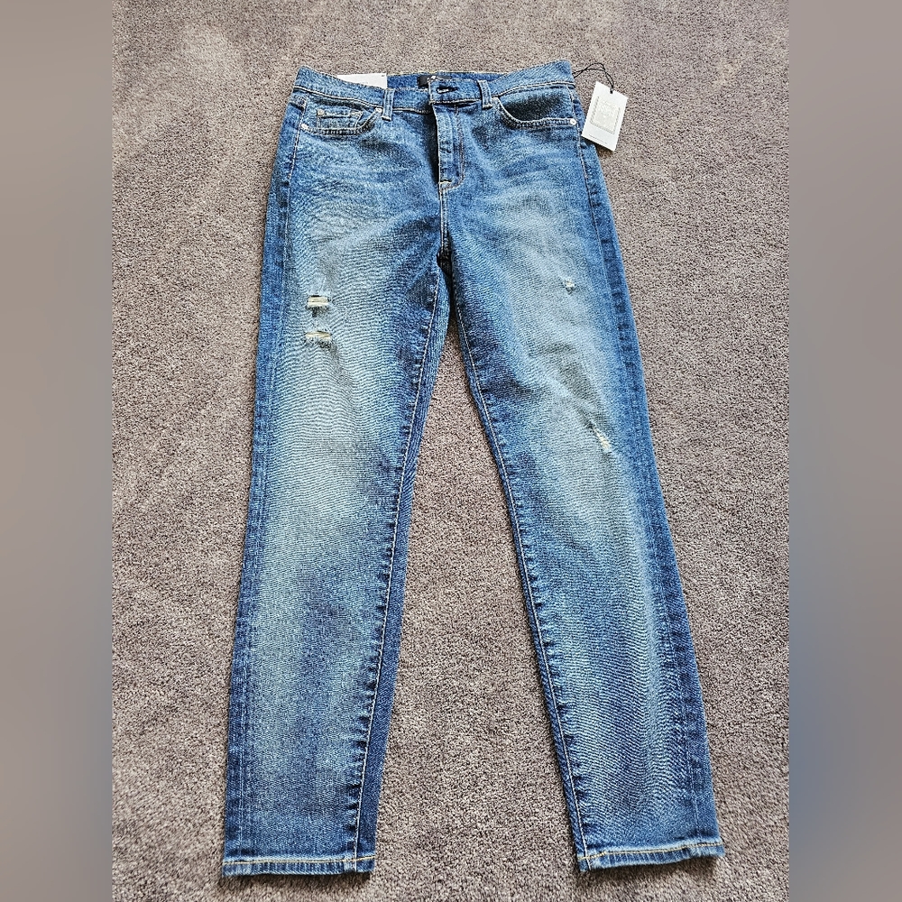 NWT 7 for all mankind high waist ankle super skinny jean